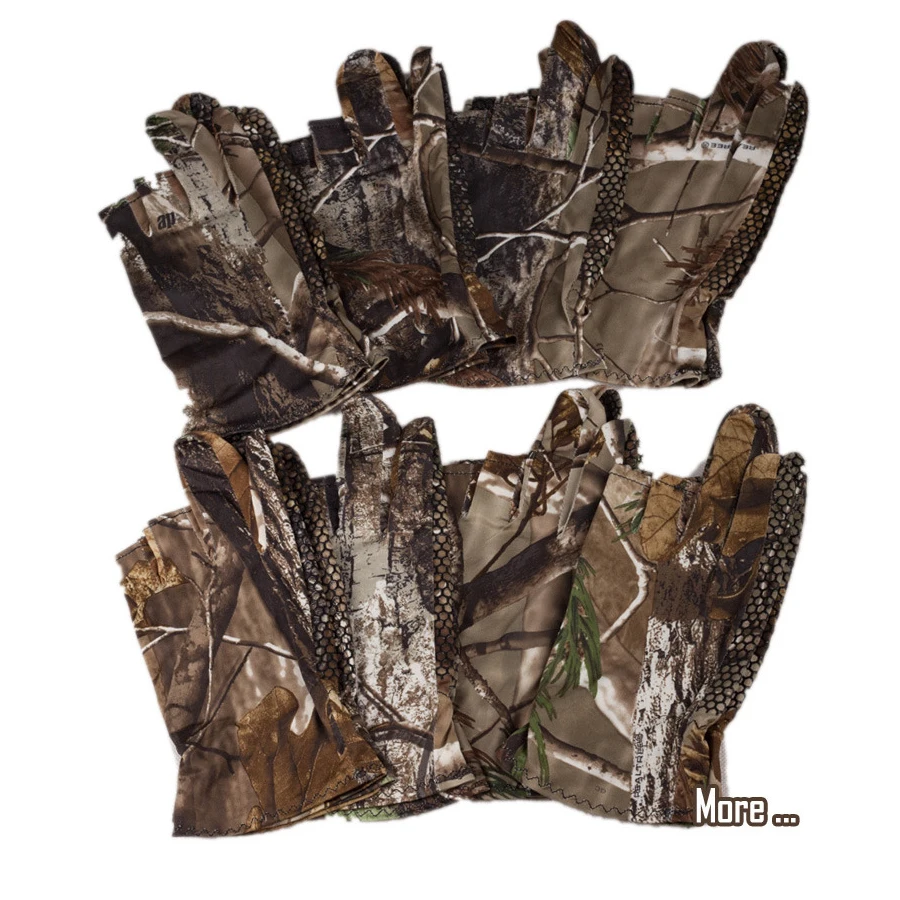 Перчатки унисекс без пальцев охотничьи камуфляжные эластичные