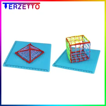 

3D Printing Pen Silicone Mat Doodle Pad with Basic Geometric Template Multi-Purpose Design Silicone for 3D Drawing Stencils