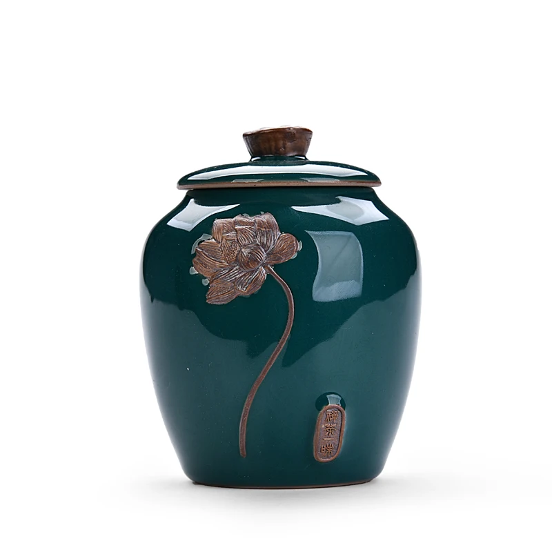 CHANSHOVA ceramic tea jar sealed storage tank teapot tea box Chinese tea set tea container tea storage barrel travel tea set