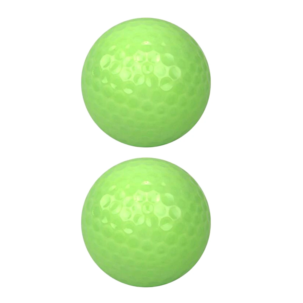 2Pcs Green Fluorescence Luminous Golf Balls Night Light Glowing Golf Balls
