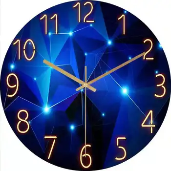 

30cm Silent Wall Clock Star Sky Quartz Fashion Large Modern Nordic Style Non Ticking Quiet Decorative Living Class Room Bedroom