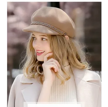 

Winter Fashion Wool Felt Octagonal hat For Women Free Shipping PWSV037