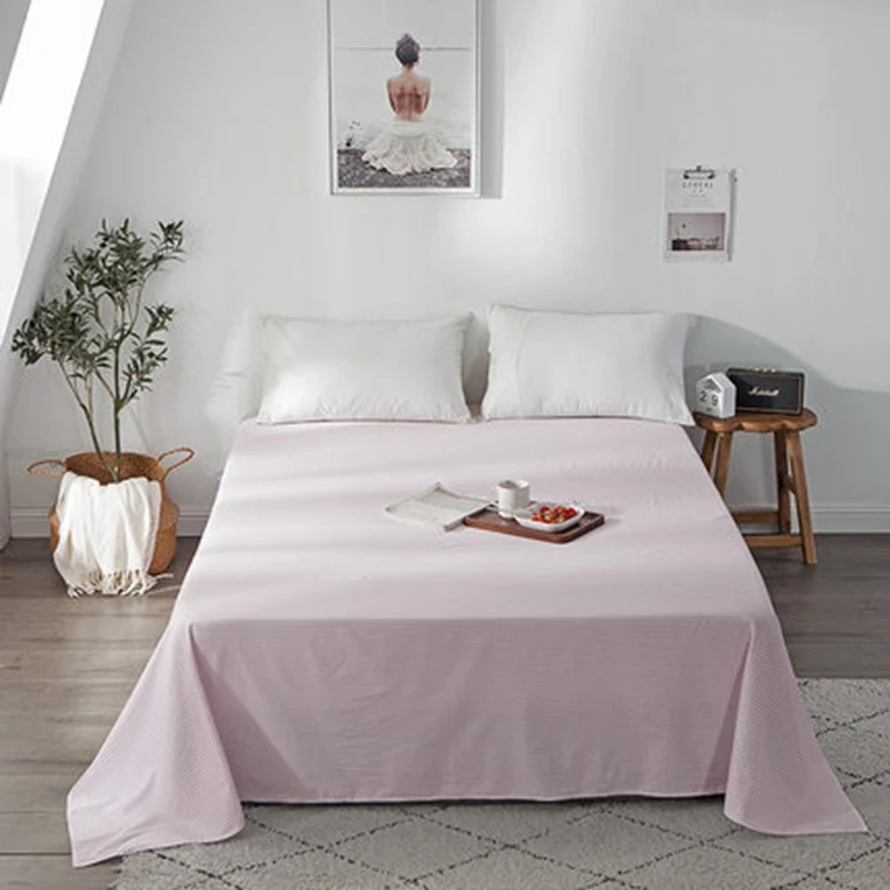 1pc Cotton Printing Plaid Bedding Cover Cheap Full King Size Single Double Bed Comfortable Fitted Sheet - Цвет: 03