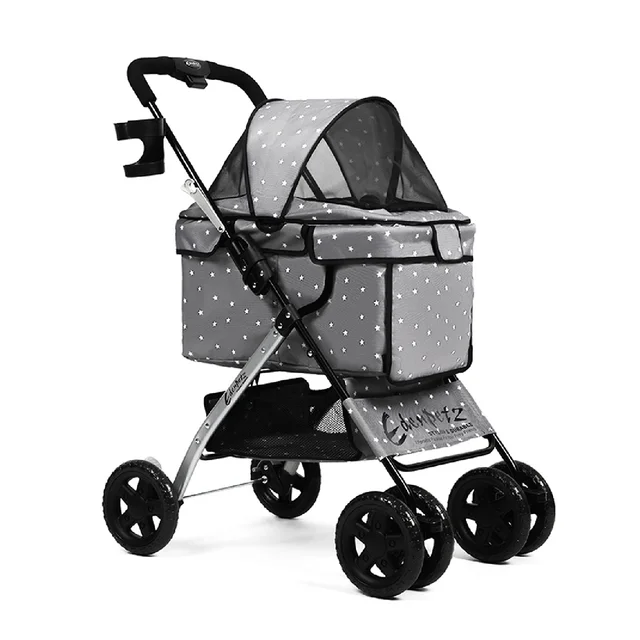 Pet Stroller Foldable Pets Cart Lightweight Outdoor Travel Gear For Cats Dogs Star H