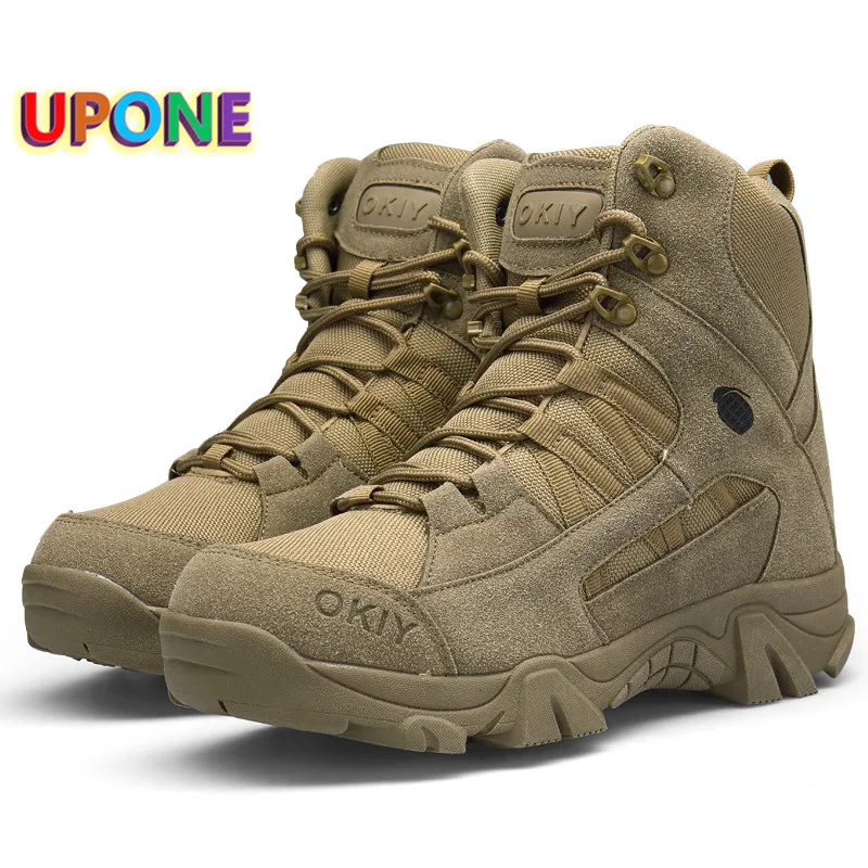 

Desert Suede Men Waterproof Hiking Boots Anti-Slippery Tactical Shoes High Cut Zip Military Hunting Boots Man Botas Para La Caza