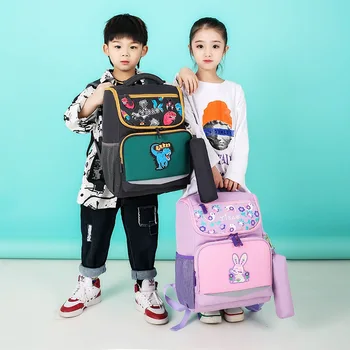 

2020 NEW School Bags For Girls Children Orthopedic Dinosaur Backpack Boys waterproof Rabbit Book bag primary 1-3 grade Schoolbag