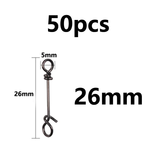 50pcs 26mm 50 шт., усиленная нержавеющая сталь, супер рыболовные зажимы, приманка для ловли морской рыбы, ложки, соединитель, аксессуары - Цвет: 50pcs 26mm