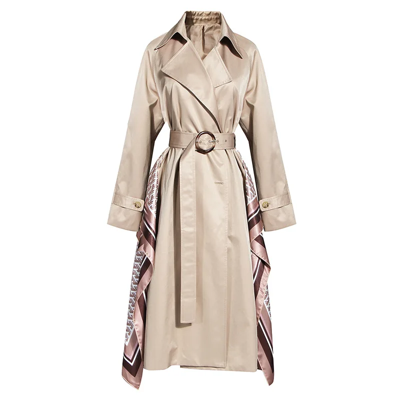 SuperAen, осень, новое пальто для женщин, модная темпераментная двубортная Женская ветровка, дикая женская одежда