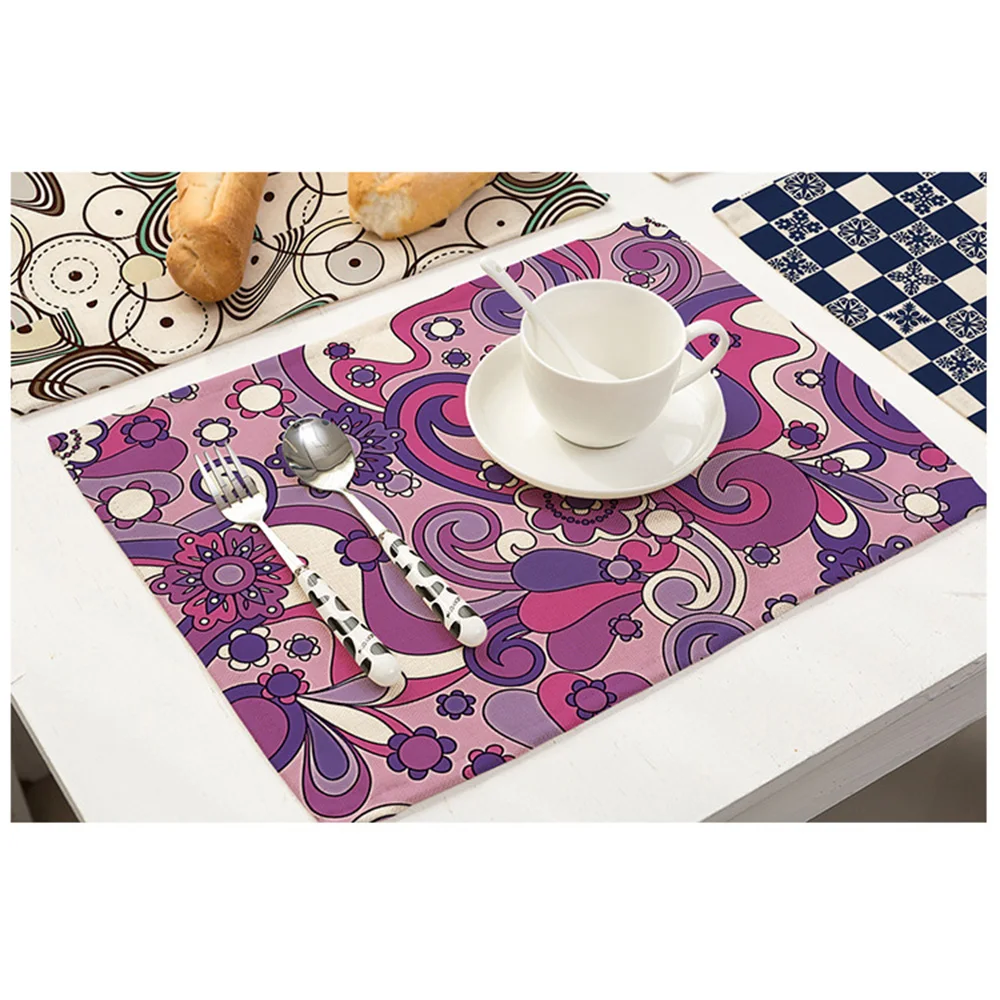 Lychee 42*32 см абстракция серии столовых льняная, для стола Коврик Противоскользящий коврик для DIY Кухня украшения столовые принадлежности
