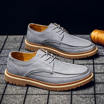 

Men Casual Shoes Formal Working Sneakers Fashion Luxury Male British Daily Causal Walking Shoes Gray Comfortable Footwear