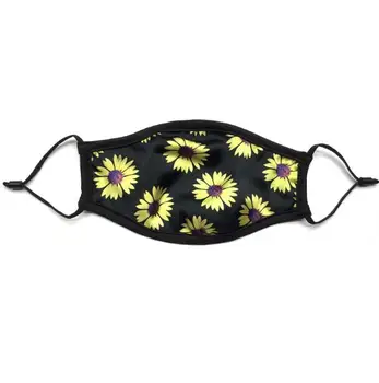 

Women's spring summer flower print silk sunscreen mask lady's PM 2.5 breathable silk mouth-muffle R2804