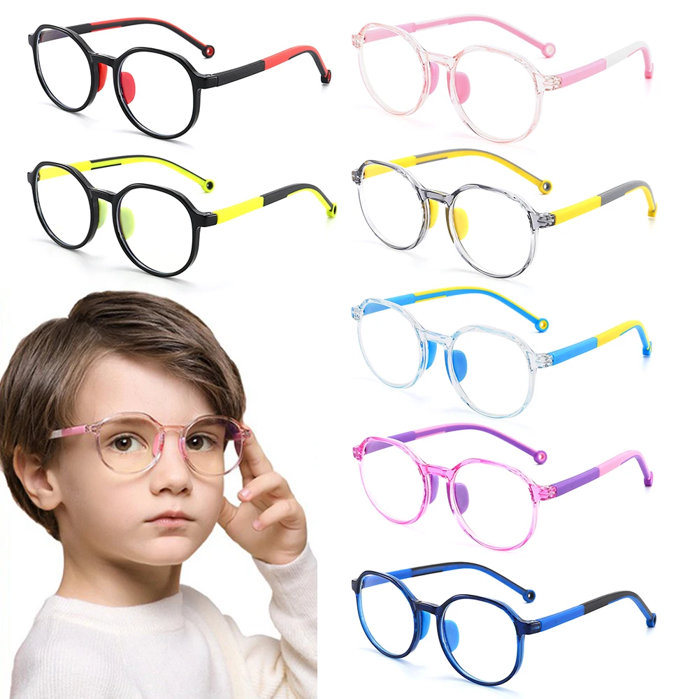 Children Anti Blue Light Protect Glasses Round TR90 Tablet Handphone Computer Eye Strain Reduction Kid Eye Care blue light reading glasses