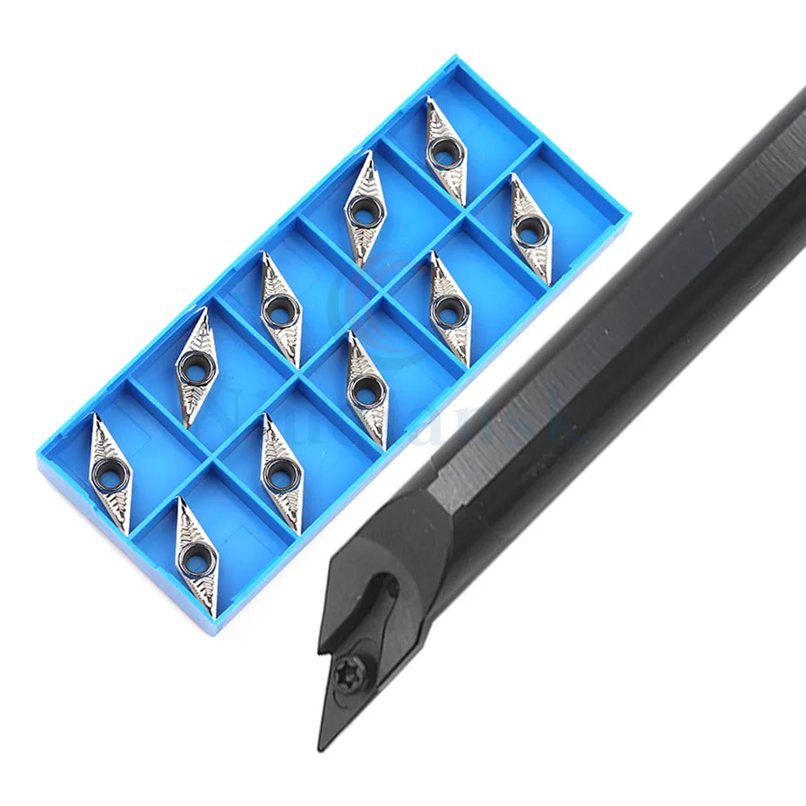 

CNC toolholder S20R-SVJCR16 3° internal precision and profiling turning tools+10pcs VCGT VCMT Wearable Carbide lathe inserts set