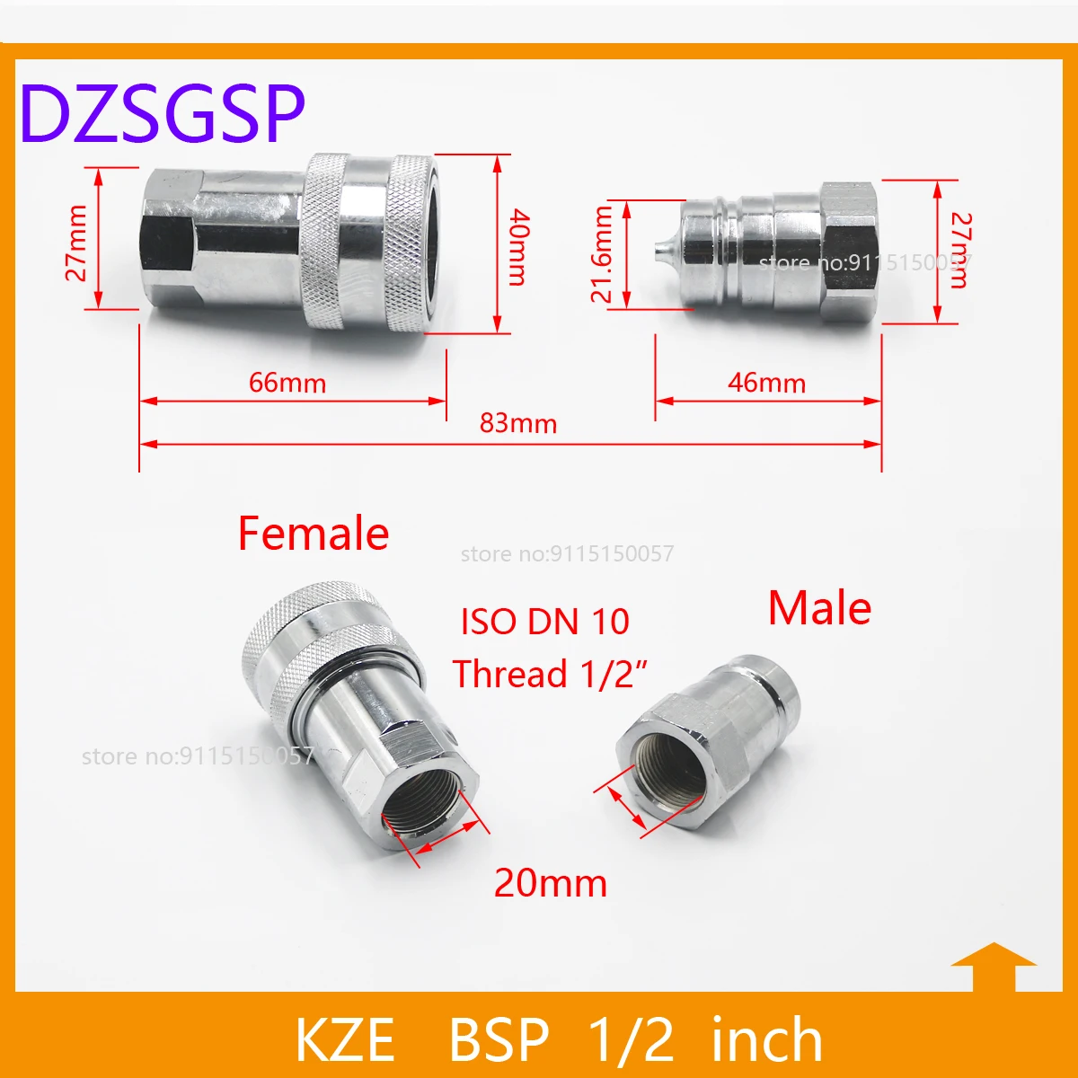 plugue de aço carbono, conector de soquete, KZE 1 4 3 8 1 2 3 4 1