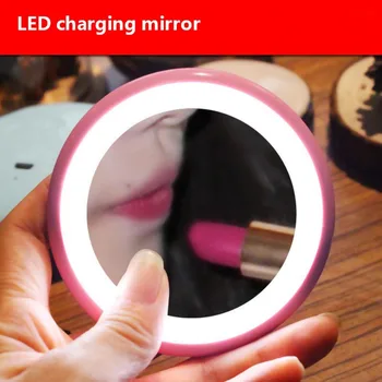 

12 Led Lights Makeup Mirror Polymer Glass Mirror Adjustable Chargeable Cosmetic Mirror Wholesale