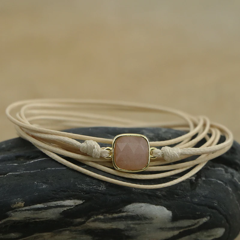 Браслеты EDOTHALIA женские с натуральным камнем длинные веревочные браслеты дружбы