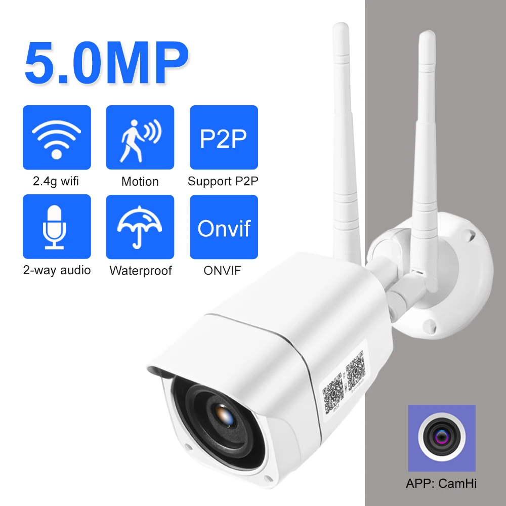 

5MP HD 3G 4G SIM Card Camera Outdoor WIFI Wireless Bullet IP Camera 1080P 2MP CCTV Two Way Audio P2P Security Camera