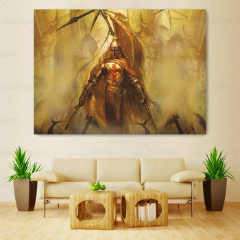 

Templar Knight Posters Ancient Holy Fighting Solider with Sword Canvas Painting Retro European Christ Solider Wall Art Decor