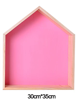 Pink big Настенная деревянная полка для детской комнаты, украшение для детской комнаты, деревянная полка для детской комнаты для мальчиков и девочек, Скандинавская комната, декор для стен, полка - Цвет: Pink big