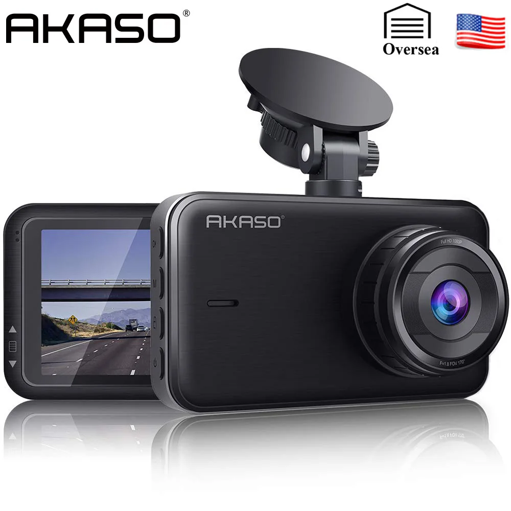 AKASO HD видеорегистратор C320 с IPS экраном Автомобильный 170 градусов ночным видением