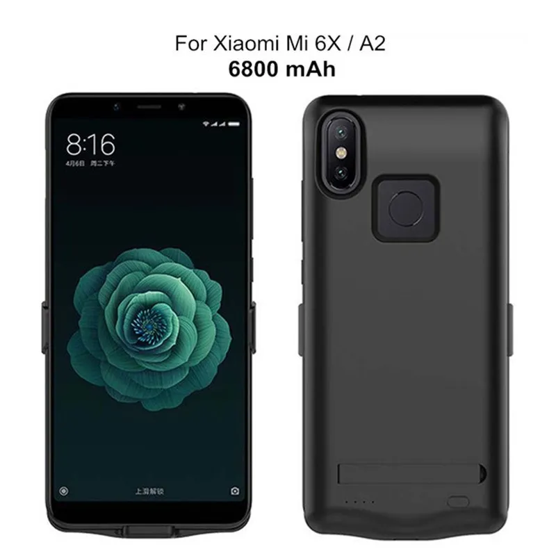 6800 мАч Power Bank чехол для Xiaomi Mi 6X портативное аккумуляторное зарядное устройство A2