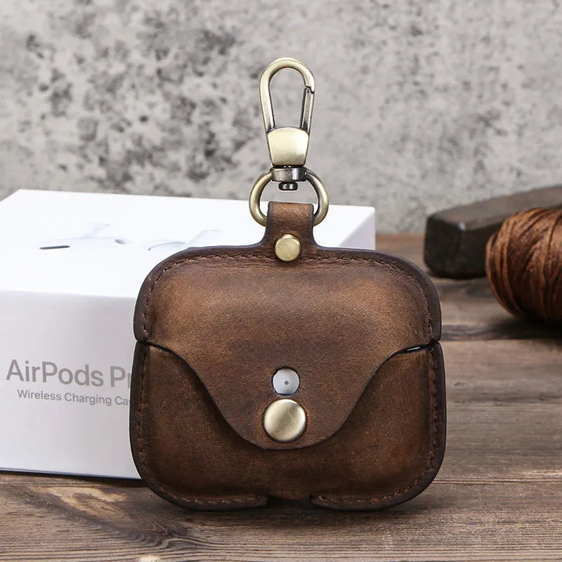 Кожаный защитный чехол Funshion Lab для беспроводных наушников Airpods Pro Air 3 с брелоком наушников|Аксессуары
