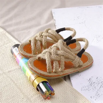 

Summer Popular New Woven Children's Sandals Girls Trend Casual Shoes Baby Breathable Toddler Shoes Boys Hemp Rope Roman Shoes
