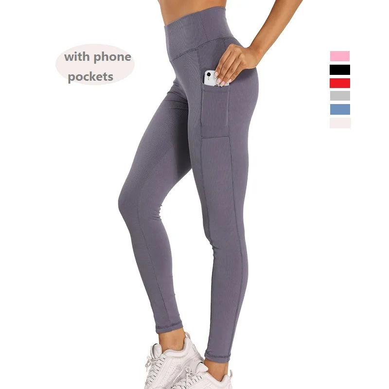 Женские леггинсы с карманом для телефона эластичные эффектом пуш ап|Легинсы| |