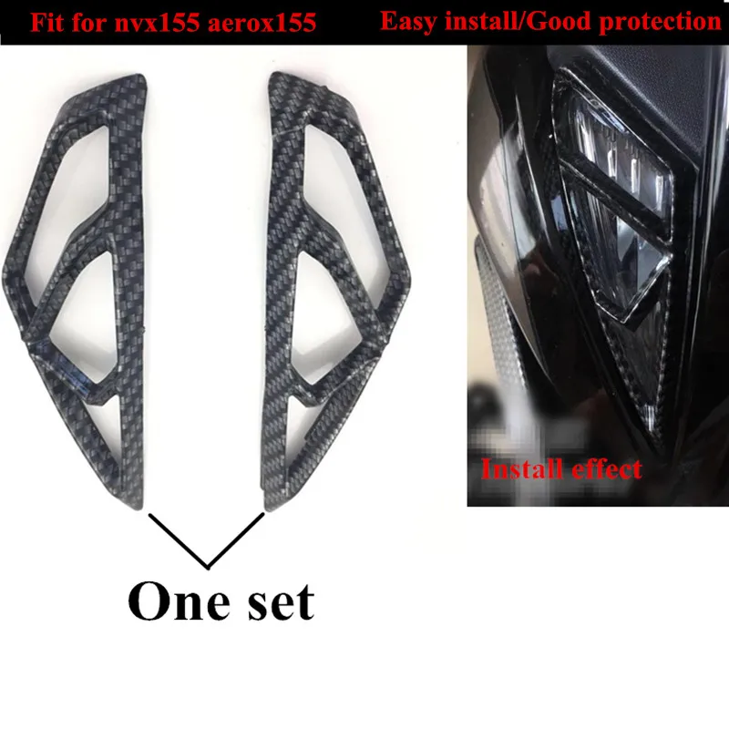 turn signal cover Модифицированный мотоциклетный автомобиль nvx имитация карбонового корпуса крышка украшения защитные аксессуары Защитная крышка оболочка крепежный комплект для yamaha nvx155 aerox155 gdr155 l155 - Цвет: turn signal cover