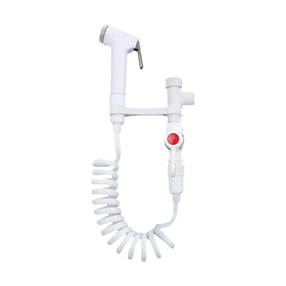 Bathroom Accessories ABS Portable Handheld Bidet Sprayer Set for Toilet?Retractable Spring Hose Adapter Switch Cleaning Tool
