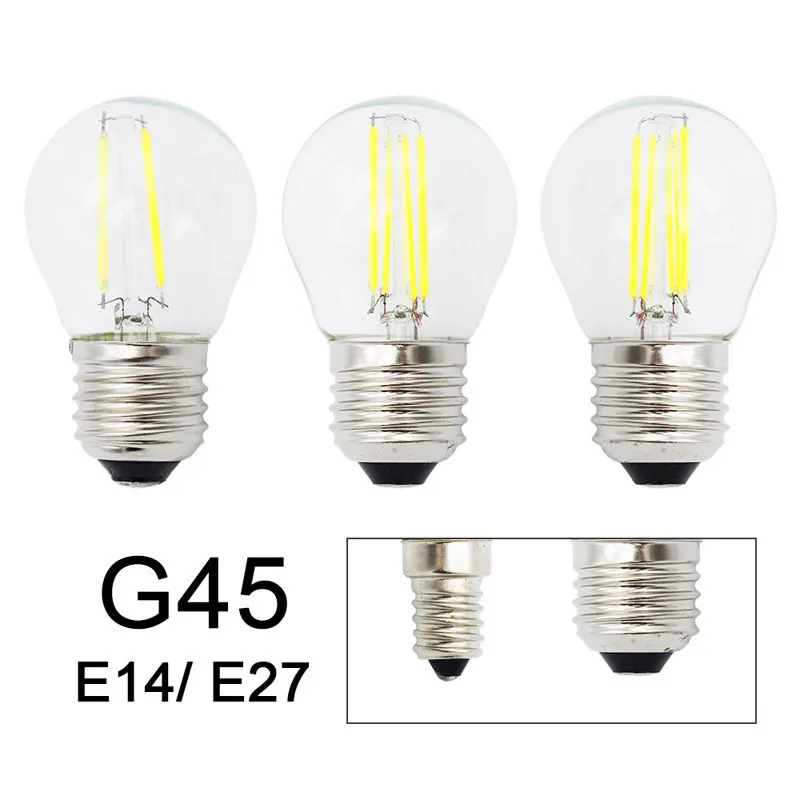 E27 лампа G45 светодиодный нить 2W 4W 6W 8W G45 Ретро Стекло Edison 220V лампы Замена лампы накаливания световые люстры