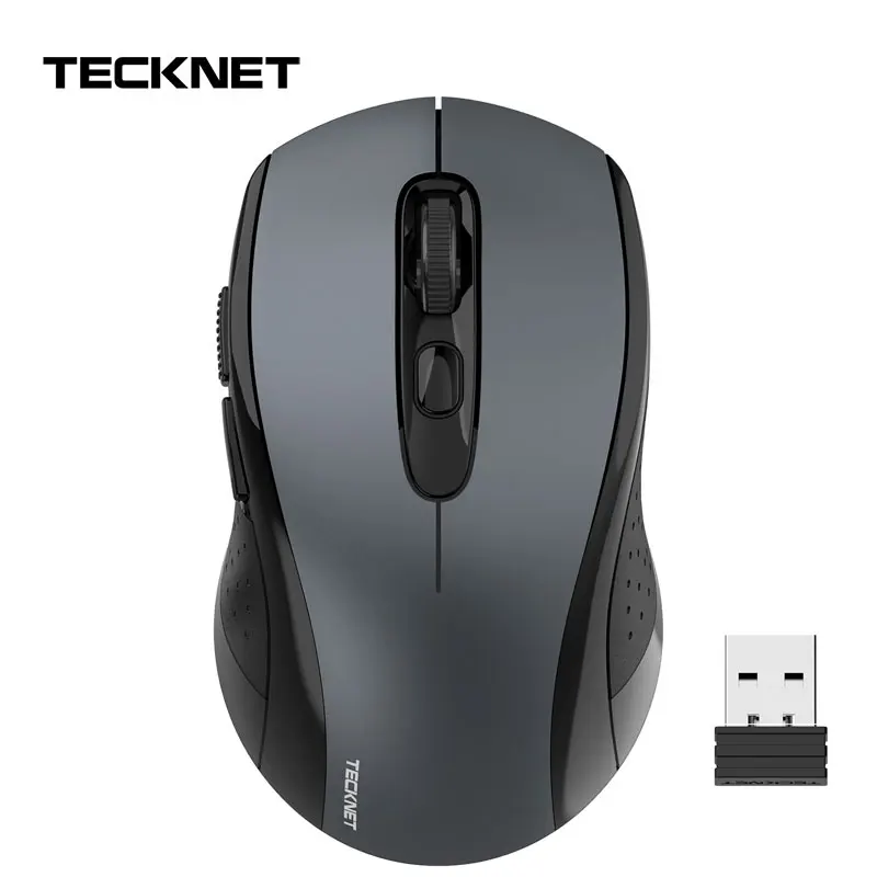 

TeckNet Pro Mouse Wireless Computer Mouse with Nano Receiver 6 Buttons 1 Battery Mouse 2000DPI Remote 10M Mouses for PC Laptop