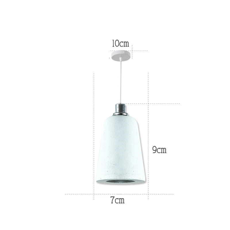 whitout bulb Натуральный бетонный светильник, серый цементный подвесной светильник s для гостиной, внутренний светильник с цоколем E27, Edsion лампа - Цвет корпуса: whitout bulb