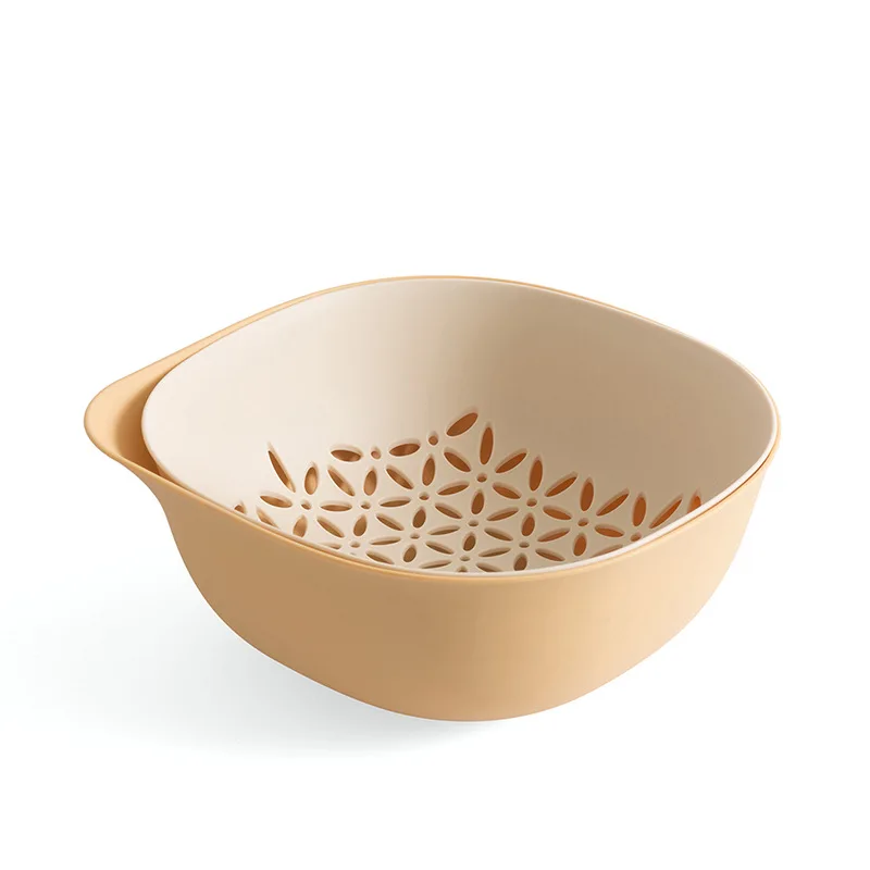 Double-drain Basket Washing Vegetables Blue Environmental Protection Materials Fruit and Vegetable Baskets Kitchen Supplies