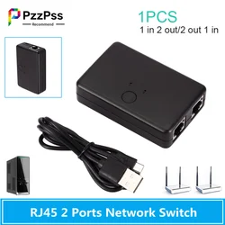PzzPss – commutateur de réseau RJ45 CAT6 LAN HUB 2 Ports, sélecteur de boîte pour ordinateur portable, connecteur de séparateur de câble réseau Ethernet 2 en 1 