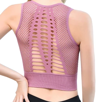 

Crop Tops Camis Seamless Padded Yoga Women Hollow Out Bra Workout Sports Fitness Tank Tops Bras Activewear Yoga Run Gym Camis