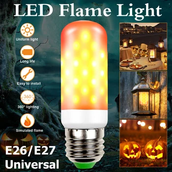 E26 E27 Vlam Lamp Dimbare Led Vlam Effect Fire Light Lamp Flickering Emulatie Decor Led Lamp