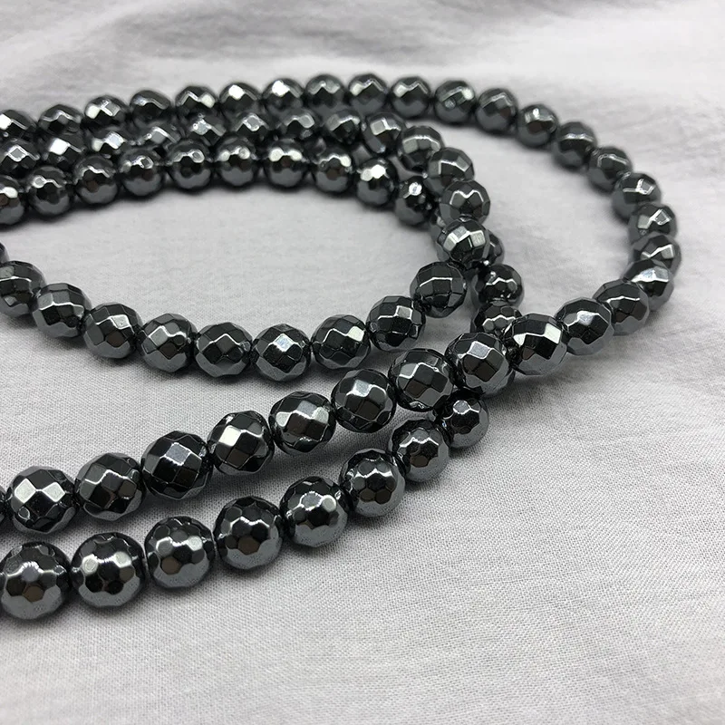Rhodium Rose Gold Plated Hematite Beads - Premium Natural Stones for DIY Bracelet and Jewelry Making