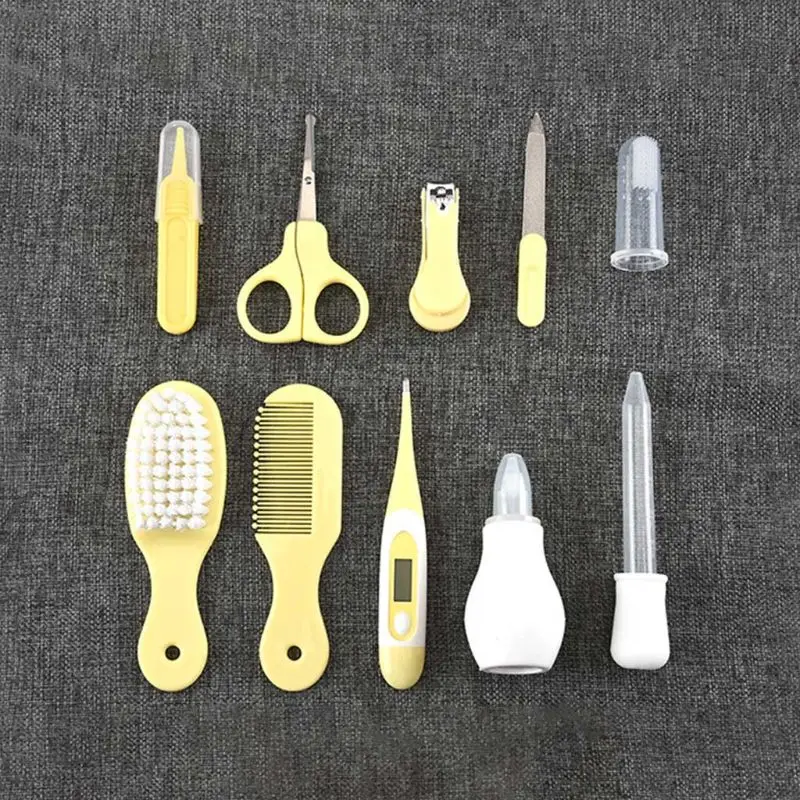 Conjunto de Cuidados de Saúde Escova de Cabelo do Prego Novo Bebê Recém-nascido Termômetro Crianças Aliciamento Kit 19qf 10 Pçs 5 Cheap Cuidados c unhas