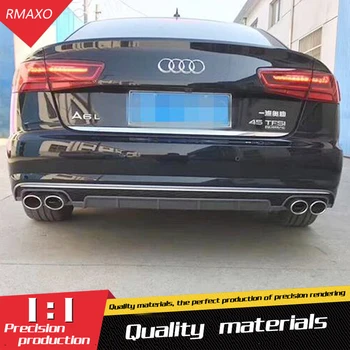 

For Audi A6 S6 Body kit spoiler 2016-2018 For Audi A6 RS5 YD ABS Rear lip rear spoiler front Bumper Diffuser Bumpers Protector