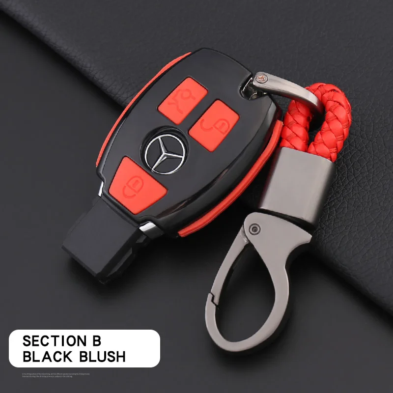 Подходит для Mercedes-Benz key case C200L car C-class S-class E-class glk300 female gla200 key case - Название цвета: Розовый
