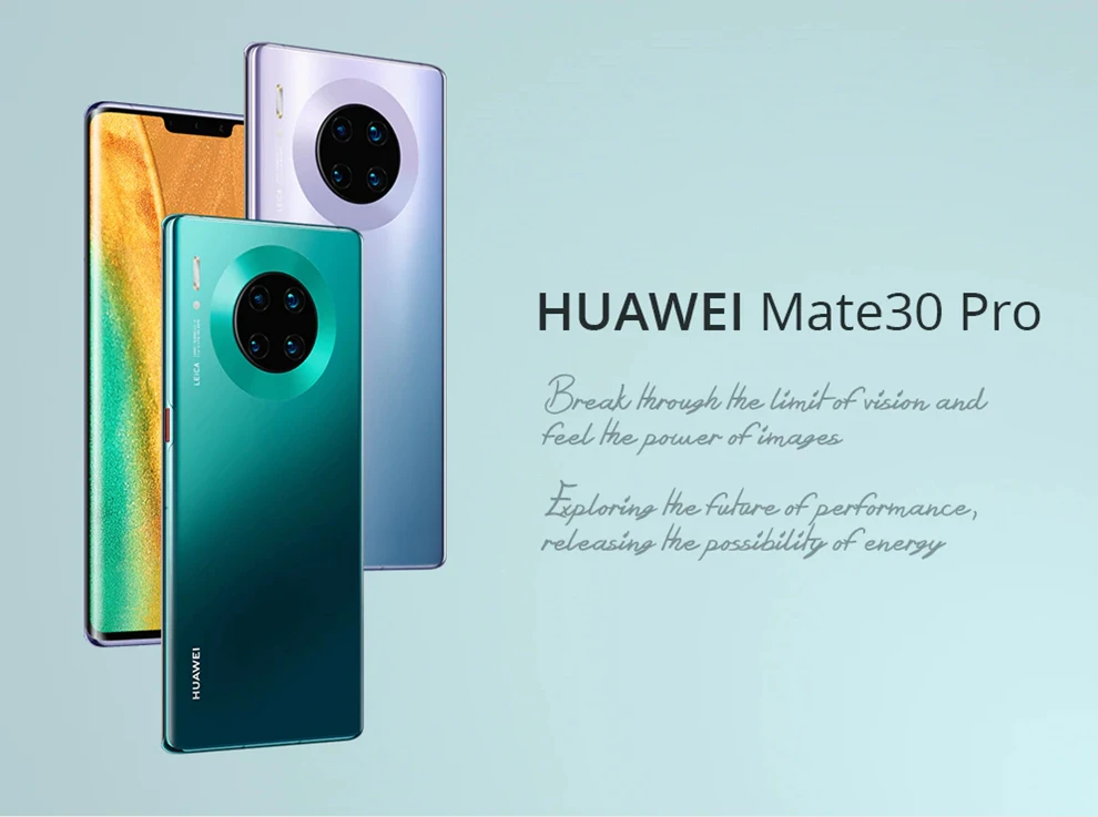 Смартфон huawei mate 30 Pro Kirin 990 Android 10,0 6,5" 2400x1176 8 ГБ ОЗУ 256 Гб ПЗУ 40 Мп+ 40 Мп+ 32 МП 40 Вт зарядка IP68