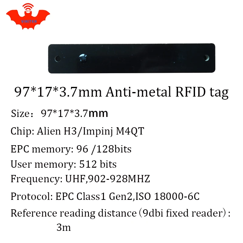 UHF RFID Метка 915 МГц 868 Alien Higgs3 EPCC1G2 6C 97*17*3 7 мм Тонкий товар Полка PCB смарт карта