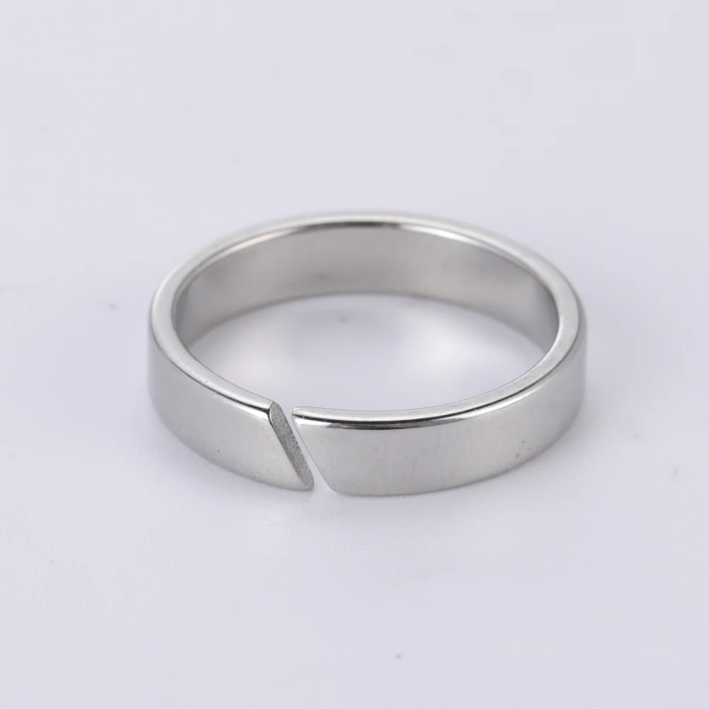 Kpop Minimalist Couple Rings Stainless Steel Open Ring Women Men Fashion Jewelry Wedding Gift