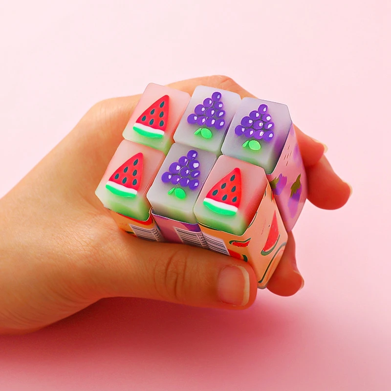 Cute Candy Color Strawberry Fruit Erasers Soft Pencil Erasers For Kids Rubber Toy Stationery Supplies