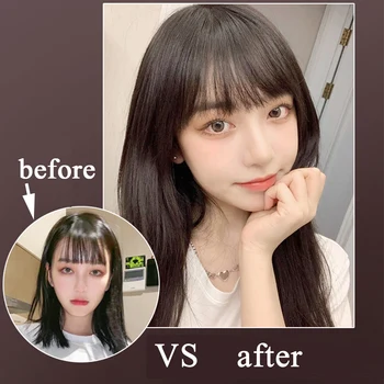 

MUMUPI ombre clip in synthetic hair extensions hair extension fake halo exstention toupee women brown for hair wig