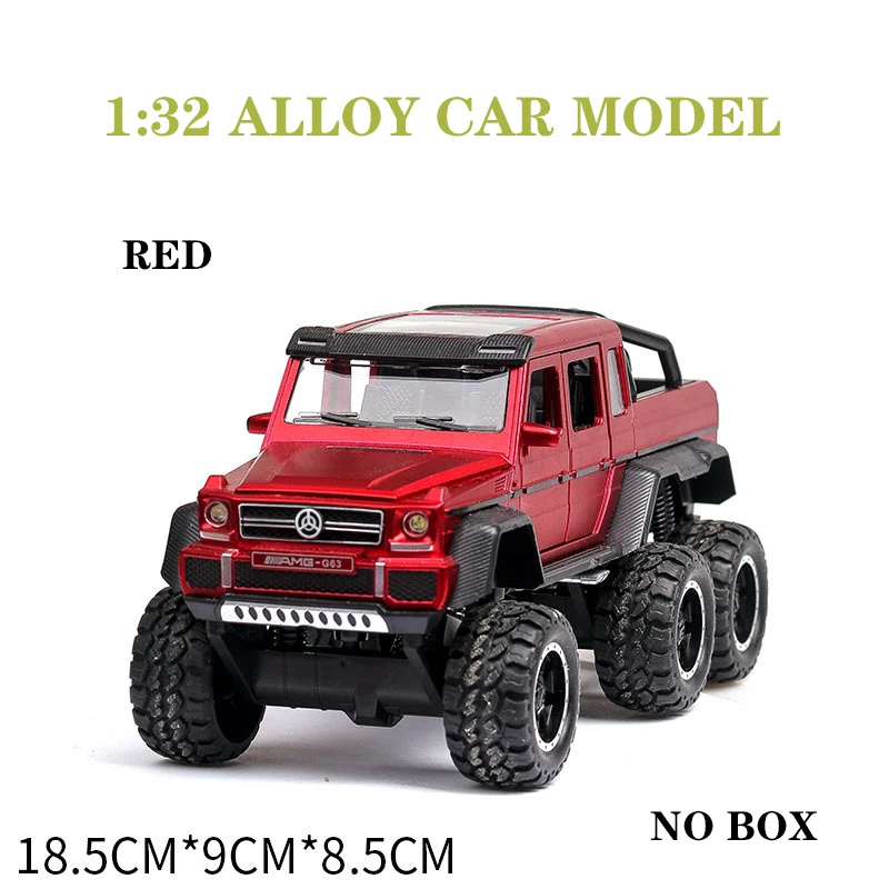 Хвалебный Горячая G63 6x6 модель автомобиля реалистичная форма высококачественный звуковой светильник металлический игрушечный автомобиль литье под давлением игрушечный транспорт детская игрушка - Цвет: Red no box