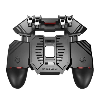 

AK77 4 Triggers [6 Finger Operation] Mobile Game Controller Shooter Trigger Cooling Fan Power Bank Game Joystick 3 In1