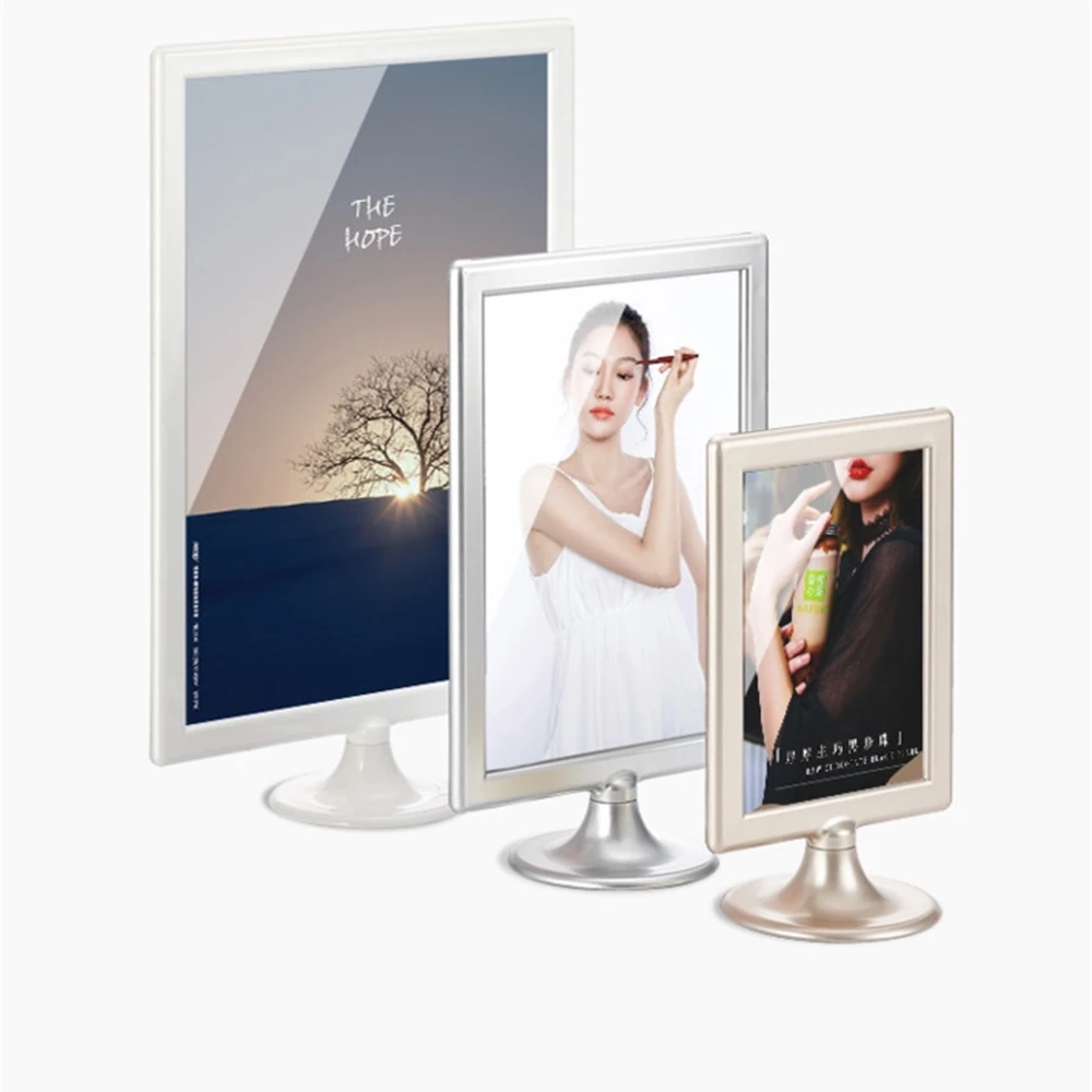 Abs Double-sided Visibility Desktop Holder Round Bottom Desktop Exhibition For Wedding Hotel Restaurant List Price Tag