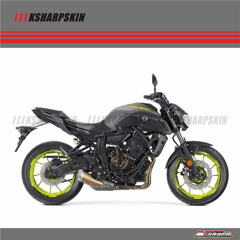 12 X толстый край внешний обод наклейки полосы колесные наклейки подходят YAMAHA MT07 mt-07